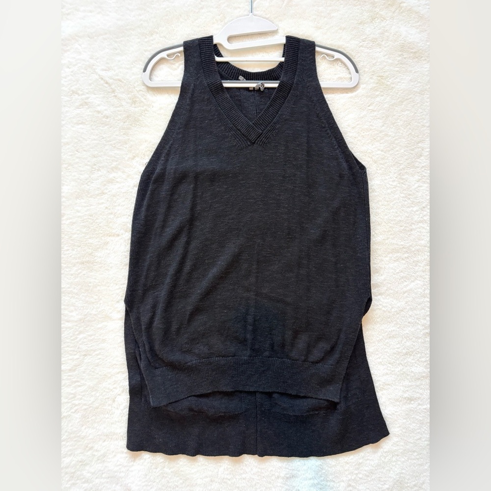 ANTHROPOLOGIE Black Knit V-neck Sweater Vest or Tunic